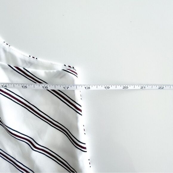 RW & Co. Tank Top Diagonal Stripe Spaghetti Strap Lined Women's M White NWT - Picture 7 of 8